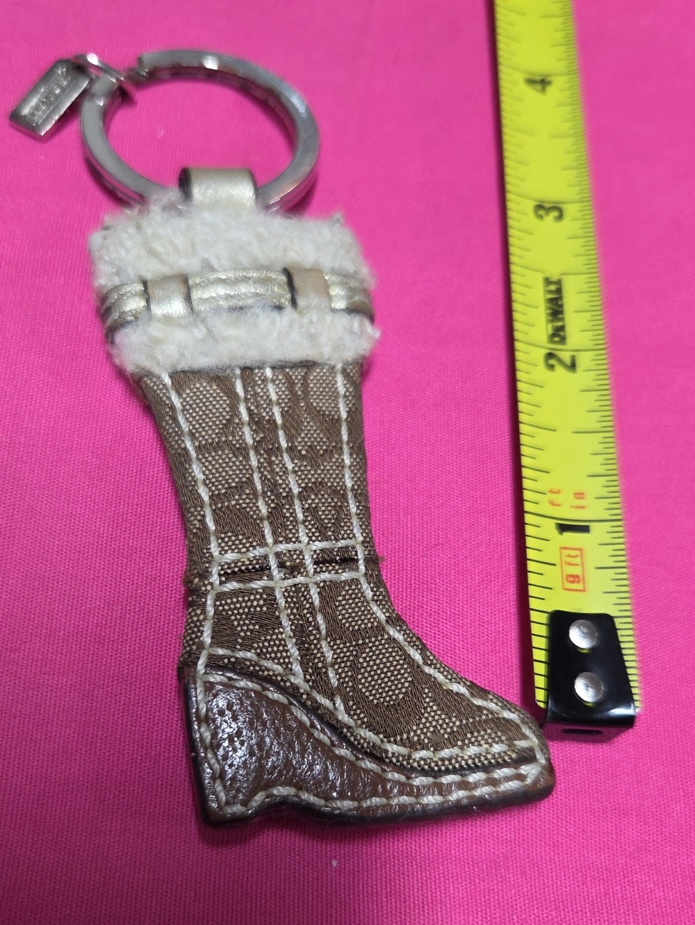 Authentic COACH leather Boot Keychain